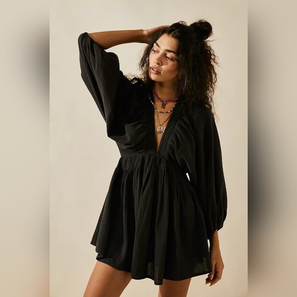 Free People For The Moment Mini Dress- Black